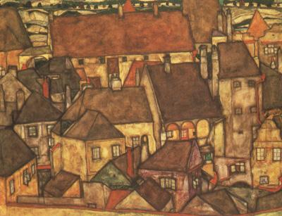 Egon Schiele Yellow City (mk12) oil painting image